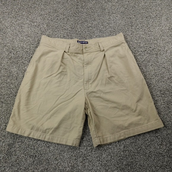 Polo Ralph Lauren Other - VTG Ralph Lauren Shorts Mens 38 Brown Beige Chino Polo Sport Pleated Dad 90s Y2K